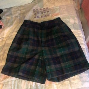 Vintage plaid high waisted shorts